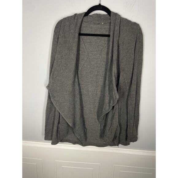 H by Bordeau, Size Medium, Dark Gray Asymmetrical Lightweight Jacket, *Flaw - Picture 3 of 6